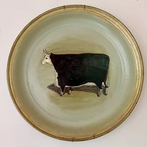 Tole Hand-painted Platter Plate Country Kitchen Folk Art, 20”